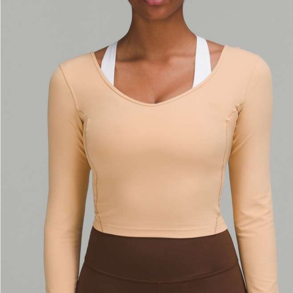 SOLD lululemon align contour color long sleeve crop top size 6